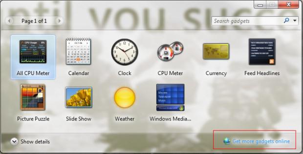 מזג האוויר גאדג 'ט עבור Windows 7 - -